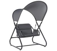 Beliani Patio Swing Solagna Metal Dark Grey, Grey