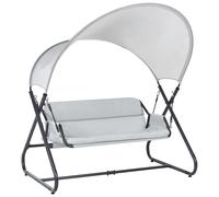 Beliani Patio Swing Solagna Metal Light Grey