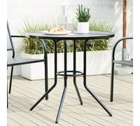Patio table Anthracite 80x72.5cm Powder-Coated Steel Mesh Top Outdoor Garden Set
