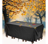 Patio Table Cover,Outdoor Covers Waterproof for Cube Rattan Set 190 L x 165 W x 75 H /cm Rattan Furniture Cover Waterproof Shield,Windproof UV Resistant Large Patio Covers for Outdoor Furniture