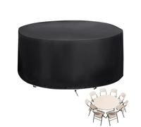Patio Table Cover Round | The round tecover chair table is made of high sewing density fabric and high tear resistant material. Waterproof UV-resistant anti-constitution cover for durable