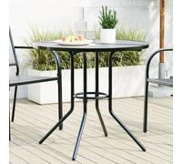 Patio Table Garden Outdoor Table Round Anthracite Powder-coated Steel vidaXL