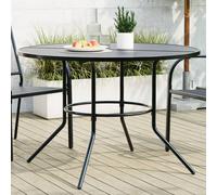 Patio Table Round Mesh Top Powder-Coated Steel Anthracite Outdoor XL Ø110x72.5cm