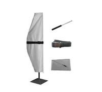 Patio Umbrella Cover With Rod, CoverFml, For 12Ft To 13Ft Length And Up To 18 Diameter, Offset Umbrella, Curved Cantilever and Straight Pole Parasol, Banana Style Covers, With Zipper (Grey- B)