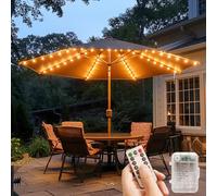 Patio Umbrella Lights 120 LED Cordless Lights for Outdoor Umbrella with Remote Control Battery Operated Parasol Ambient Lighting for 7-11 Feet Backyard Pool and Beach Umbrella Décor (Warm White)