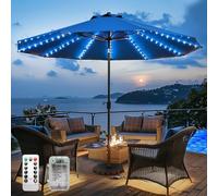 Patio Umbrella Lights Cordless 120 LED Table Umbrella Lights with Remote Control Battery Operated Waterproof Parasol String Lights for 7-11 Feet Outdoor Backyard Beach Umbrella Décor (Cold White)
