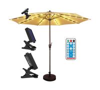 Patio Umbrella Lights Solar Powered Waterproof Outdoor with Remote Control 8 Modes Warm