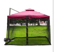 Patio Umbrella Mosquito Net Cover, Hanging Mesh Tent for Outdoor Umbrella Table, Polyester Lightweight Net with Zipper Door and Adjustable Rope(Black)