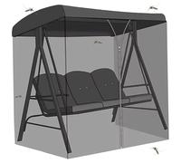 Patio Umbrella Net, Black Patio Umbrella Mosquitoes Net with Zipper Opening and Waterproof Top, Hanging Swing Chair Nets Mesh for 2-3 Seater Hammock
