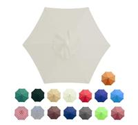 Patio Umbrella Replacement Canopy 200/230/270/300cm Table Market Yard Umbrella Replacement Top Cover for 8 Ribs/6 Ribs Umbrella Fabric (Color : Beige, Size : 270cm/9FT/6Ribs)