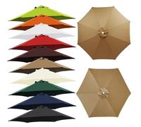 Patio Umbrella Replacement Canopy 2m/2.3m/2.7m/3m/4m - UV Protective Water Resistant Fabric for 6/8 Arm Outdoor Garden Parasol Durable Canopy Top Cover