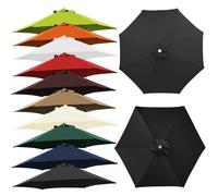 Patio Umbrella Replacement Canopy 2m/2.3m/2.7m/3m/4m - UV Protective & Water Resistant Fabric for 6/8 Arms Outdoor Garden Parasol Top Cover Enhance Your Outdoor Space