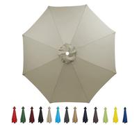 Patio Umbrella Replacement Canopy 6.6ft 7.5ft 9ft 10ft - Waterproof Polyester Fabric Top Cover for 6 & 8 Ribs Market Umbrellas Outdoor Parasol Canopy (2.3m/7.5FT)