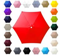 Patio Umbrella Replacement Canopy 6.6ft 7ft 7.5ft 8.2ft 8.9ft 9.2ft 9.8ft for 6-Rib Round Outdoor Market Umbrellas Waterproof UV Protection Canopy Only Brown Beige Khaki(Bright red,2.8m/9.2ft)