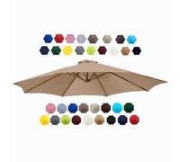 Patio Umbrella Replacement Canopy 6 Ribs 8 Ribs Parasol Canopy Cover for 2.0m 2.30m 2.50m 2.70m 3.0m Multicolor Canopy Replacement Top (Color : Brown, Size : 3.0m/10FT-6Ribs)
