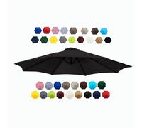 Patio Umbrella Replacement Canopy 6 Ribs 8 Ribs Parasol Canopy Cover for 2.0m 2.30m 2.50m 2.70m 3.0m Multicolor Canopy Replacement Top (Color : Black, Size : 2.70m/9FT-6Ribs)