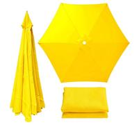 Patio Umbrella Replacement Canopy 6 Ribs Canopy Only Fits 2m 2.15m 2.3m 2.5m 2.7m 2.8m 3m Beige Khaki Blue Dark Green and 20+ Colors UV Protected Waterproof Fabric Top(Yellow,2.7m/8.9ft)