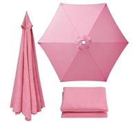 Patio Umbrella Replacement Canopy 6 Ribs Canopy Only Fits 2m 2.15m 2.3m 2.5m 2.7m 2.8m 3m Beige Khaki Blue Dark Green and 20+ Colors UV Protected Waterproof Fabric Top(Pink,2.5m/8.2ft)