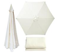 Patio Umbrella Replacement Canopy 6 Ribs Canopy Only Fits 2m 2.15m 2.3m 2.5m 2.7m 2.8m 3m Beige Khaki Blue Dark Green and 20+ Colors UV Protected Waterproof Fabric Top(Cream,2.3m/7.5ft)