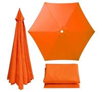 Patio Umbrella Replacement Canopy 6 Ribs Canopy Only Fits 2m 2.15m 2.3m 2.5m 2.7m 2.8m 3m Beige Khaki Blue Dark Green and 20+ Colors UV Protected Waterproof Fabric Top(Orange,2m/6.6ft)