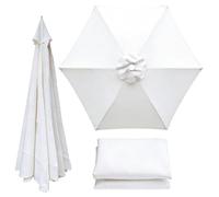 Patio Umbrella Replacement Canopy 6 Ribs Canopy Only Fits 2m 2.15m 2.3m 2.5m 2.7m 2.8m 3m Beige Khaki Blue Dark Green and 20+ Colors UV Protected Waterproof Fabric Top(Pure white,2.5m/8.2ft)