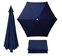 Patio Umbrella Replacement Canopy 6 Ribs Canopy Only Fits 2m 2.15m 2.3m 2.5m 2.7m 2.8m 3m Beige Khaki Blue Dark Green and 20+ Colors UV Protected Waterproof Fabric Top(Dark blue,2.15m/7ft)