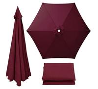 Patio Umbrella Replacement Canopy 6 Ribs Canopy Only Fits 2m 2.15m 2.3m 2.5m 2.7m 2.8m 3m Beige Khaki Blue Dark Green and 20+ Colors UV Protected Waterproof Fabric Top(Burgundy,2.8m/9.2ft)