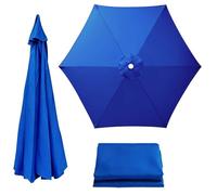 Patio Umbrella Replacement Canopy 6 Ribs Canopy Only Fits 2m 2.15m 2.3m 2.5m 2.7m 2.8m 3m Beige Khaki Blue Dark Green and 20+ Colors UV Protected Waterproof Fabric Top(Blue,2.7m/8.9ft)