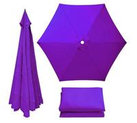 Patio Umbrella Replacement Canopy 6 Ribs Canopy Only Fits 2m 2.15m 2.3m 2.5m 2.7m 2.8m 3m Beige Khaki Blue Dark Green and 20+ Colors UV Protected Waterproof Fabric Top(Purple,2m/6.6ft)