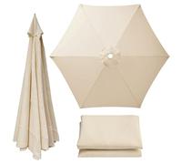 Patio Umbrella Replacement Canopy 6 Ribs Canopy Only Fits 2m 2.15m 2.3m 2.5m 2.7m 2.8m 3m Beige Khaki Blue Dark Green and 20+ Colors UV Protected Waterproof Fabric Top(Beige,2m/6.6ft)