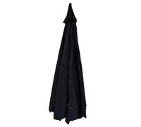Patio Umbrella Replacement Canopy Cover Waterproof AntiUV Parasol Fabric for 6/8 Ribs Outdoor Umbrellas Durable Black Canopy for Garden 350cm Size