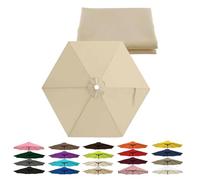 Patio Umbrella Replacement Canopy for 6 Ribs 8 Ribs, Outdoor Parasol Cover Round Market Umbrellas, Beach Umbrella Parasols for Garden Backyard Deck(Beige,7FT(2.1m) 8-RIBS)