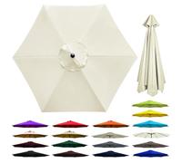 Patio Umbrella Replacement Canopy - Rainproof Breathable Fabric Cover for Outdoor Use - Ideal for Garden Market Yard