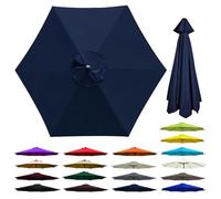 Patio Umbrella Replacement Canopy - Rainproof Breathable Fabric Cover for Outdoor Use - Ideal for Garden Market Yard