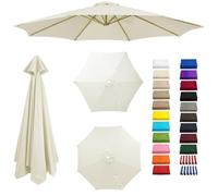 Patio Umbrella Replacement Cover for Cantilever Sunshade 6/8 Arms, 2.0m 2.5m 2.8m 3.3m 4.0m Garden Parasol Canopy Fabric Waterproof, Umbrella Replacement Cover(Cream,6-RIBS-9.8FT/3.0m)