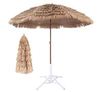 Patio Umbrella with Tilt Adjustment, Portable Beach Umbrella for Garden, Pool, Camping - Hawaiian Style Parasol with 8 Ribs