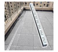 Patio Water Drain Trench Channel, Narrow Stainless Steel Trench Drain 5 7 10 15 20cm Wide, Driveway Pool Deck Drainage Guttering Pipe and Sewerage Cover(5x3x100cm/2x1.2x39.4in)