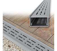 Patio Water Drain Trench Channel, Shallow Linear Drain for Driveway, Yard Drainage Pipe, 304 Stainless Steel Trench Drain System