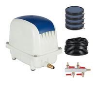PATIOASIS Pond Aerator for Lake with 3.53 CFM Air Pump, 66' Weighted Tubing, 4pcs 8" Diffusers, 4-Way Brass Manifold and T-Fittings