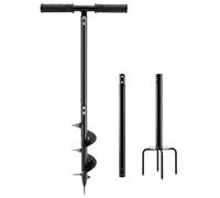Patioer 2 in 1 Hand Drill Auger Post Hole Digger, 4" x 42" Manual Garden Spiral Drill with T Shaped Handle for Digging Planting Bulb Bedding