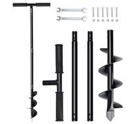 Patioer Heavy Duty Manual Garden Auger Drill 4" x 42" Post Hole Digger Hand Spiral Drill for Digging Planting Bulb Bedding