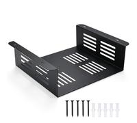 Patioer Under Desk Computer Mount for Small Form Factor SFF Computers Laptop and PCs, Compatible with PlayStation 4 PS4 Pro PS4 Slim (12" W x 4" H x 11" D)