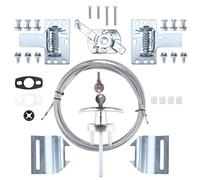 Patioer Universal Garage Door Lock Kit with Spring Latch and Keyed Handle for Single/Double Garage Door 7' - 18' Wide
