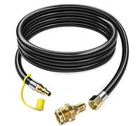 PatioGem 12 FT Propane Quick Connect Hose for RV to Gas Grill, Propane Quick Connect Fittings for 1 LB Throwaway Bottle Connects 1 LB Portable Appliance to RV 1/4" Female Quick Disconnect
