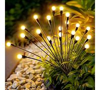 PATIOPIA Solar Lights Outdoor Garden, 20 LED Firefly Outdoor Garden Lights Waterproof, Solar Powered Swaying Light for Pathway, Yard, Patio Decoration (2 Pack,Warm White)