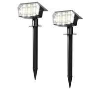 PATIOPIA Solar Spot Lights Outdoor Garden, 63 LED Solar Powered SpotLights, 3 Modes, IP65 Waterproof Garden UpLighters for Yard Pathway Patio Driveway (2 Pack,Cold White)
