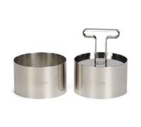 Patisse 02104 Baking 2 Piece Food Ring Set with Tamper 9 Cm, Stainless Steel, Multi Colour