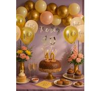 Patisserie Valerie 40th Birthday Nutella Dome Cake Bundle 8", 14 Portions | Party Pack, Number Candles, Coordinated Celebration Set, Handmade Since 1926, Carefully Packed for Delivery