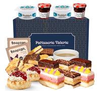 Patisserie Valerie Afternoon Tea Indulgence Gift Hamper - Luxury Cake & Scone Selection with Brownies, Clotted Cream, Strawberry Jam & Tea Bags - Handmade Hamper Delivery UK - Birthday Gift