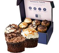 Patisserie Valerie Chocolate Cupcakes Assortment - 6 Handcrafted Gourmet Cupcakes, Chocolate, Salted Caramel, Vanilla Flavours - Perfect for Afternoon Tea/Hamper Gift